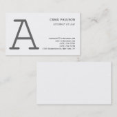 Carte de visite du procureur de gris noir (Devant / Derrière)