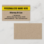 Carte de visite du procureur de la loi (Devant / Derrière)