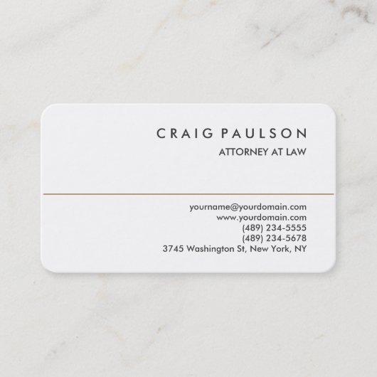 Carte de visite du procureur du coin arrondi (Devant)