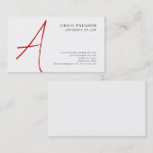 Carte de visite du procureur du Monogramme rouge n (Devant / Derrière)