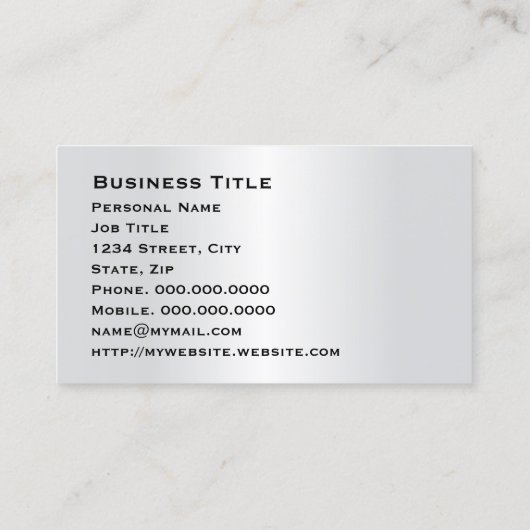 Carte de visite du procureur général Silver (Dos)