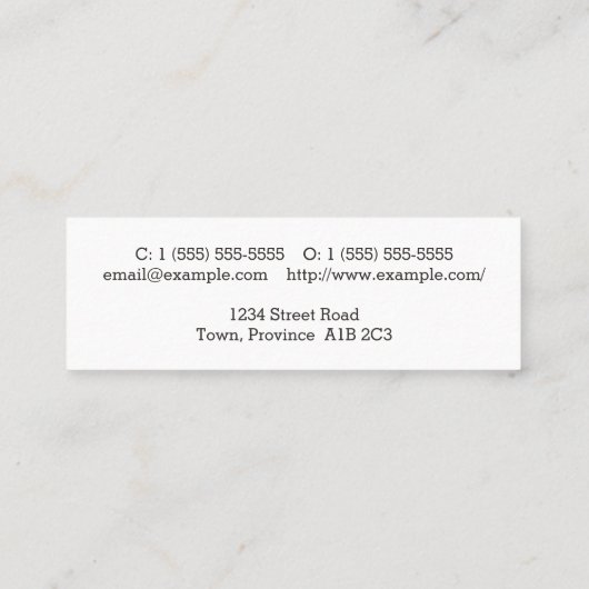 Carte de visite du procureur professionnel (Dos)