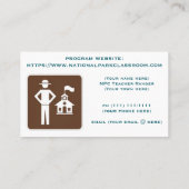 Carte de visite du programme de classe dans les pa (Dos)