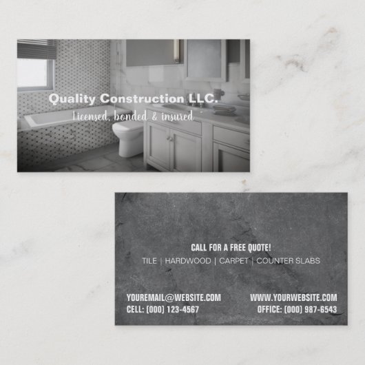 Carte de visite du programme d'installation de mos (Devant / Derrière)