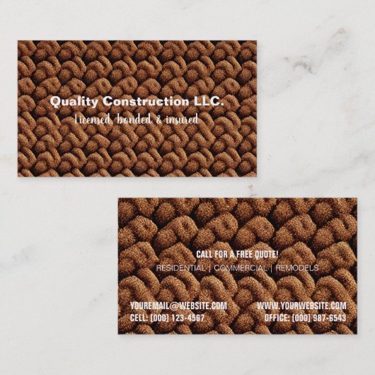 Carte de visite du programme d'installation de tap (Devant / Derrière)