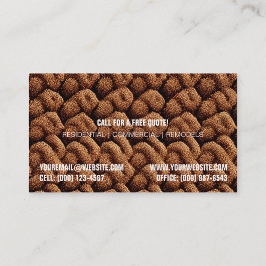 Carte de visite du programme d'installation de tap (Dos)