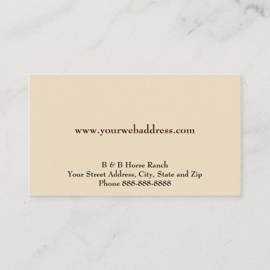 Carte de visite du ranch (Dos)