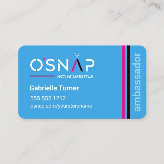 Carte de visite du rectangle bleu O'Snap (Devant)