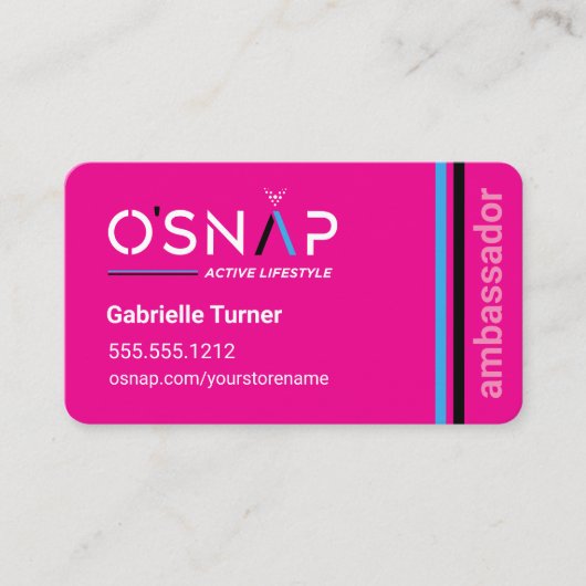 Carte de visite du rectangle magenta O'Snap (Devant)