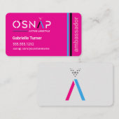 Carte de visite du rectangle magenta O'Snap (Devant / Derrière)