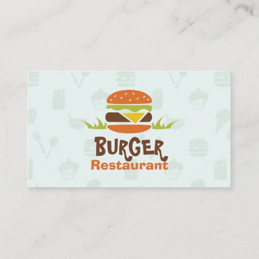 Carte de visite du restaurant Burger (Dos)