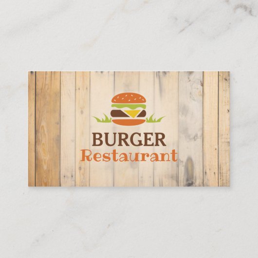 Carte de visite du restaurant Burger (Dos)
