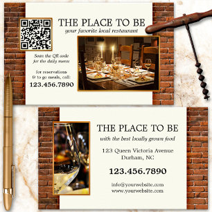 Carte de visite du restaurant photo QR Code
