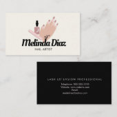 Carte de visite du salon d'art de la main de tatou (Devant / Derrière)