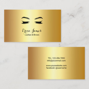 Carte de visite du salon de beauté Golden Lashes &