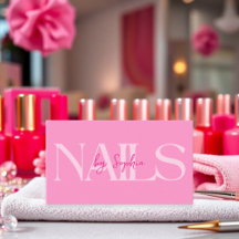 Carte de visite du salon de beauté rose moderne