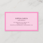 Carte de visite du salon de beauté rose moderne (Dos)