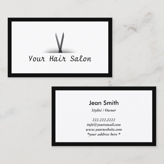 Carte de visite du salon de coiffure à la frontièr (Devant / Derrière)