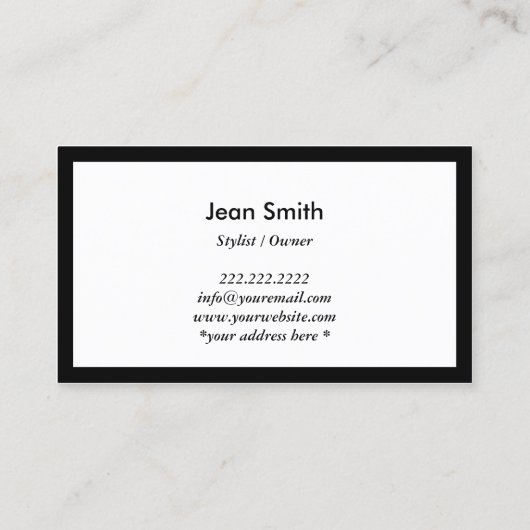 Carte de visite du salon de coiffure à la frontièr (Dos)