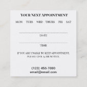 Carte de visite du salon de tatouage (Dos)