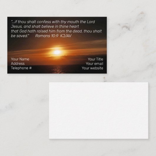 Carte de visite du salut (Devant / Derrière)