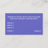 Carte de visite du service alimentaire à fourche e (Dos)