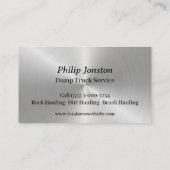 Carte de visite du service de camions vidangeurs (Dos)