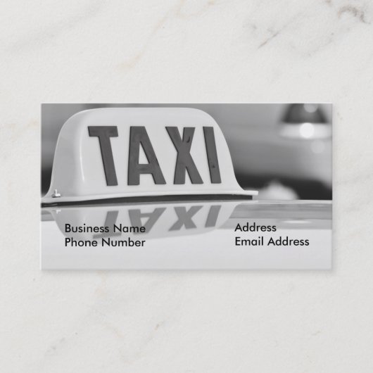 Carte de visite du service de chauffeur de taxi (Devant)