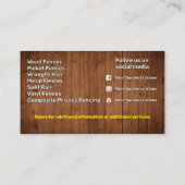 Carte de visite du service de clôture (Dos)