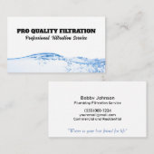 Carte de visite du service de filtration d'eau (Devant / Derrière)