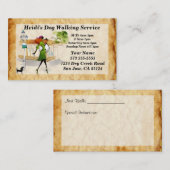 Carte de visite du service de marche des chiens (Devant / Derrière)