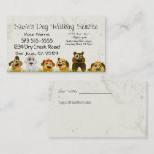 Carte de visite du service de marche des chiens (Devant / Derrière)