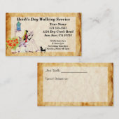 Carte de visite du service de marche des chiens (Devant / Derrière)