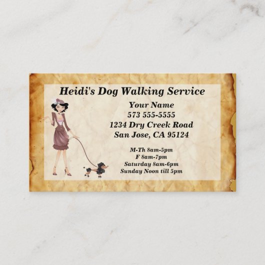 Carte de visite du service de marche des chiens (Devant)