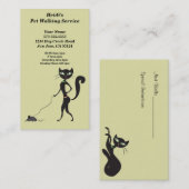 Carte de visite du service de marche pour animaux (Devant / Derrière)