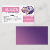 Carte de visite du service de nettoyage blanc et v (Devant / Derrière)