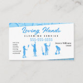 Carte de visite du service de nettoyage bleu clair (Devant)