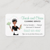 Carte de visite du service de nettoyage de maison  (Devant)