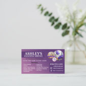 Carte de visite du service de nettoyage pourpre  (Debout devant)