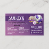 Carte de visite du service de nettoyage pourpre (Devant)