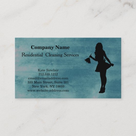 Carte de visite du service de nettoyage profession (Devant)