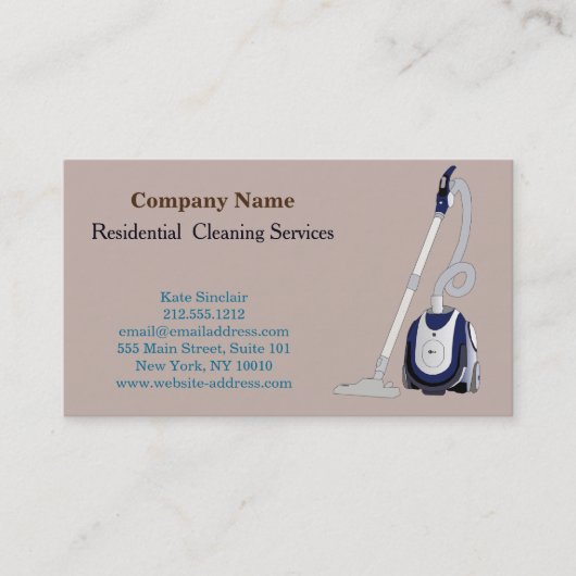 Carte de visite du service de nettoyage profession (Devant)