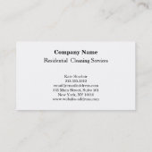 Carte de visite du service de nettoyage profession (Dos)
