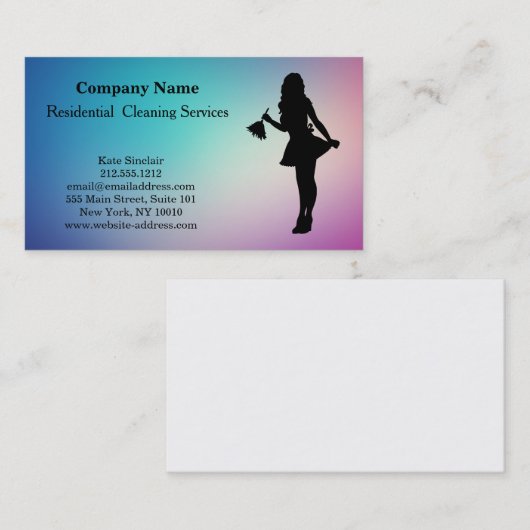 Carte de visite du service de nettoyage profession (Devant / Derrière)