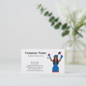 Carte de visite du service de nettoyage profession (Debout devant)