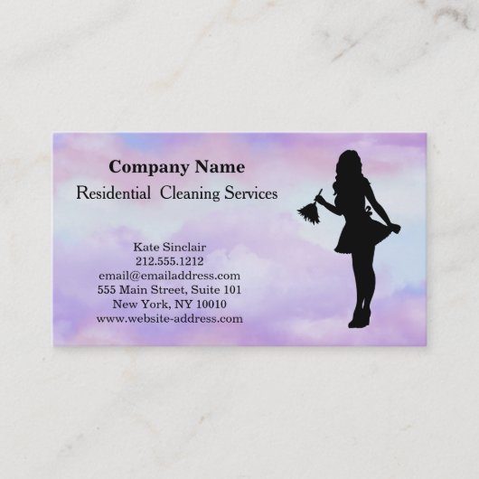 Carte de visite du service de nettoyage profession (Devant)