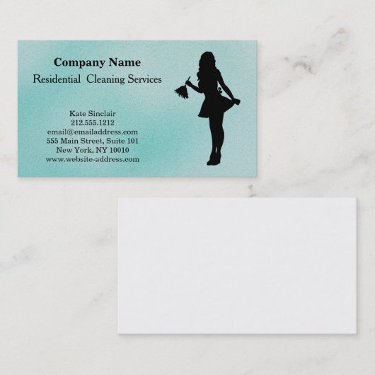 Carte de visite du service de nettoyage profession (Devant / Derrière)