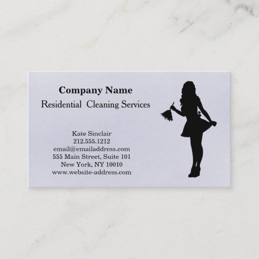 Carte de visite du service de nettoyage profession (Devant)