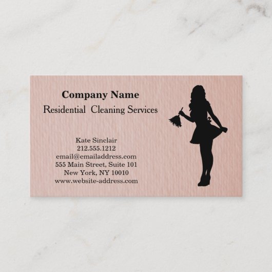 Carte de visite du service de nettoyage profession (Devant)