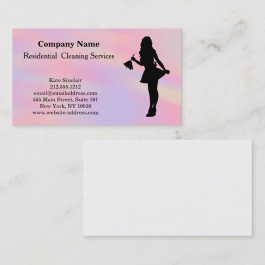 Carte de visite du service de nettoyage profession (Devant / Derrière)